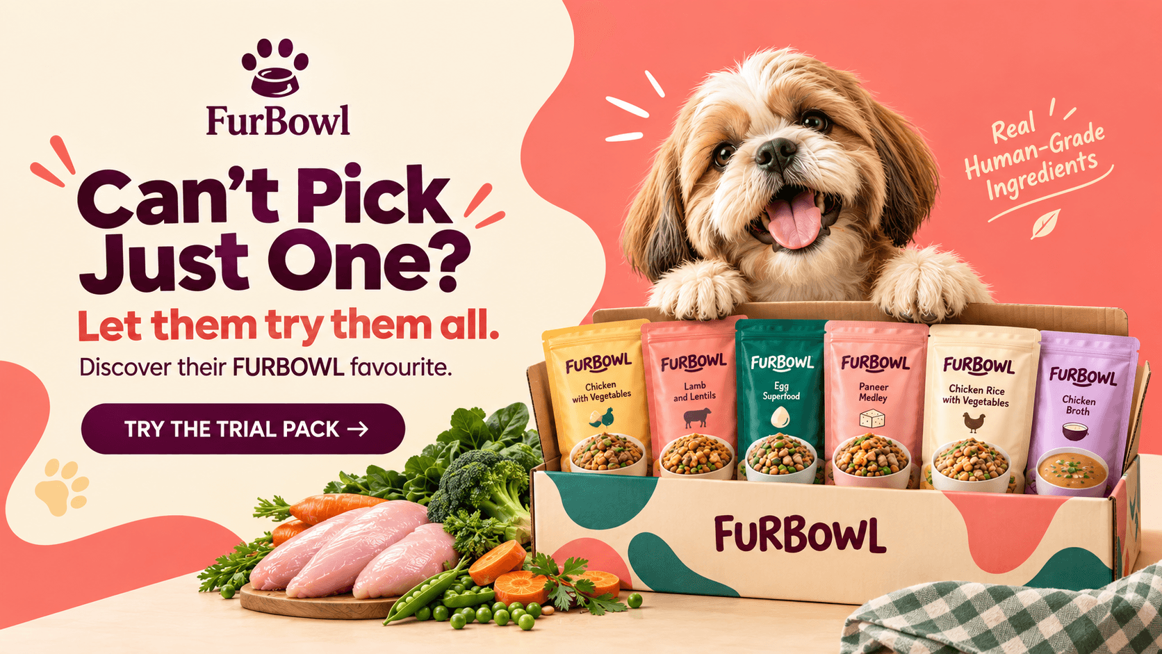 FurBowl — Can't Pick Just One? Let them try them all. Try the trial pack.