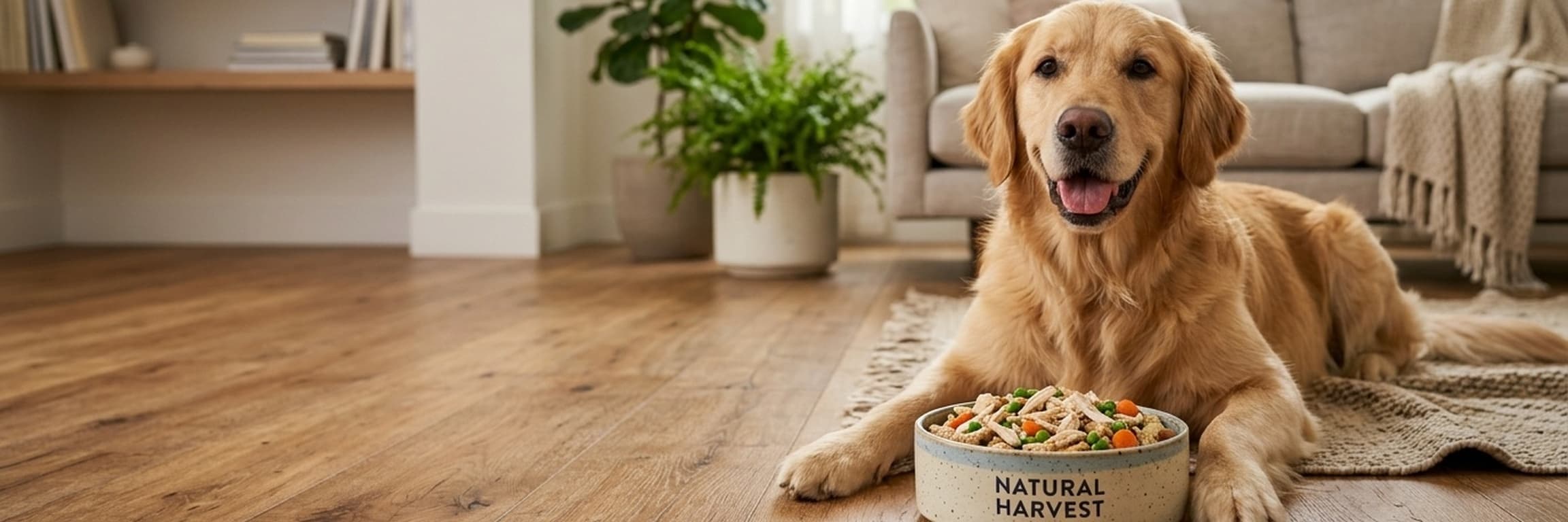 Happy dog with FurBowl fresh food bowl